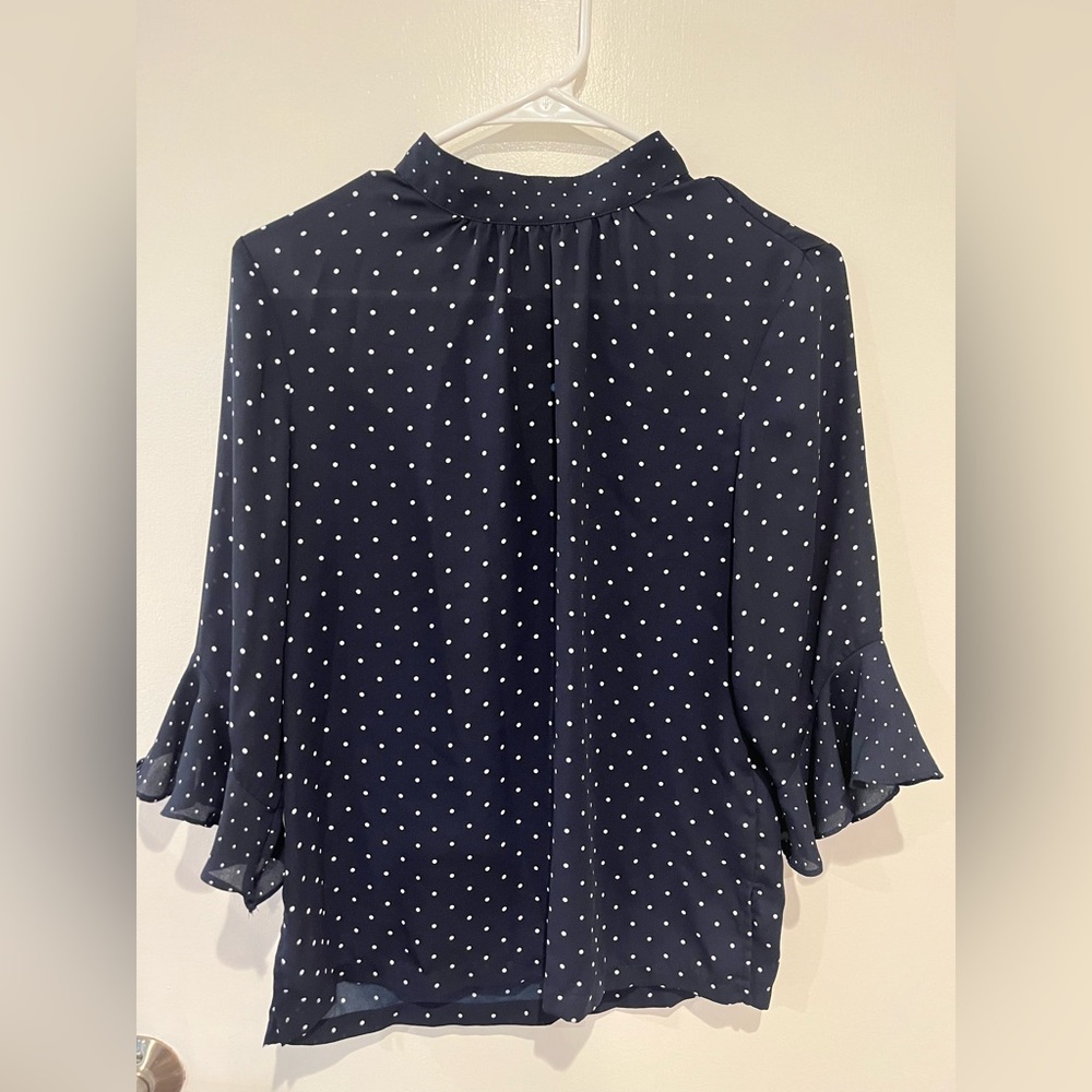 H&M Polka Dot Ruffle Sleeve Blouse